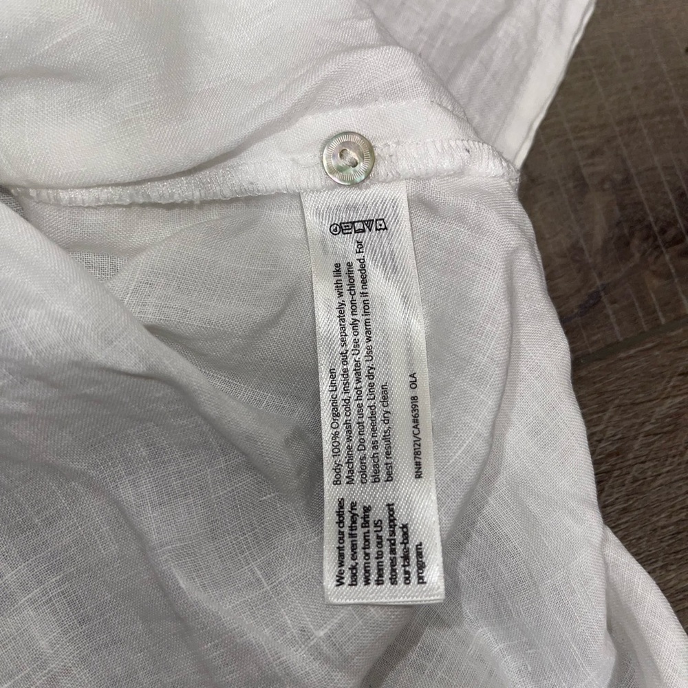 Eileen Fisher Crisp White Linen Blouse - Picture 7 of 8